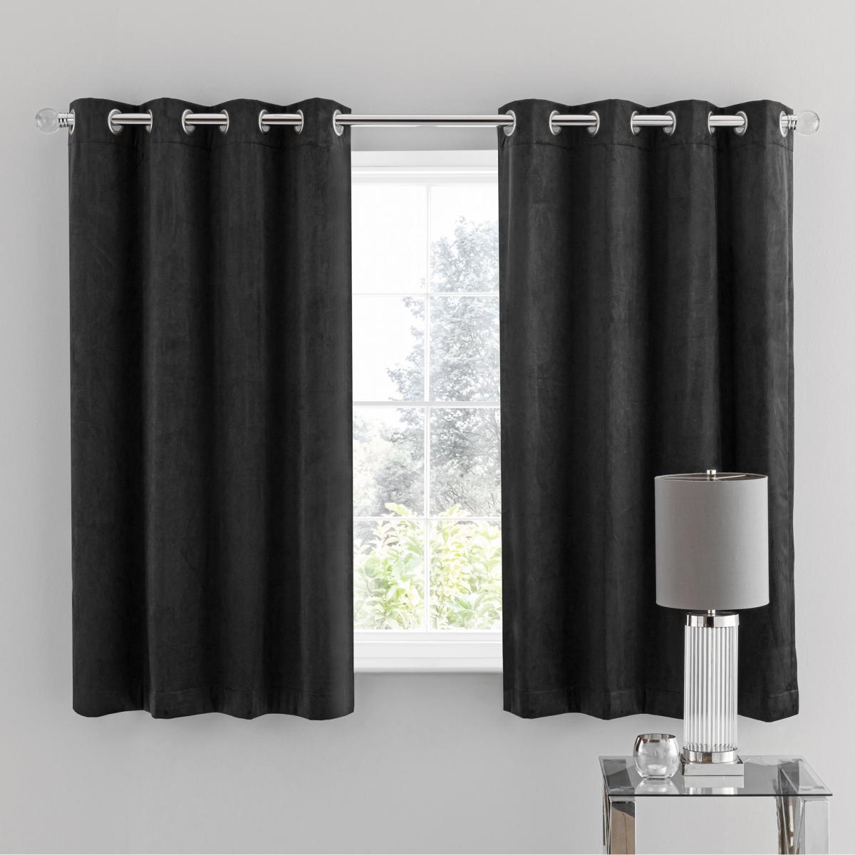 Isla Charcoal Eyelet Curtains Grey – image 4