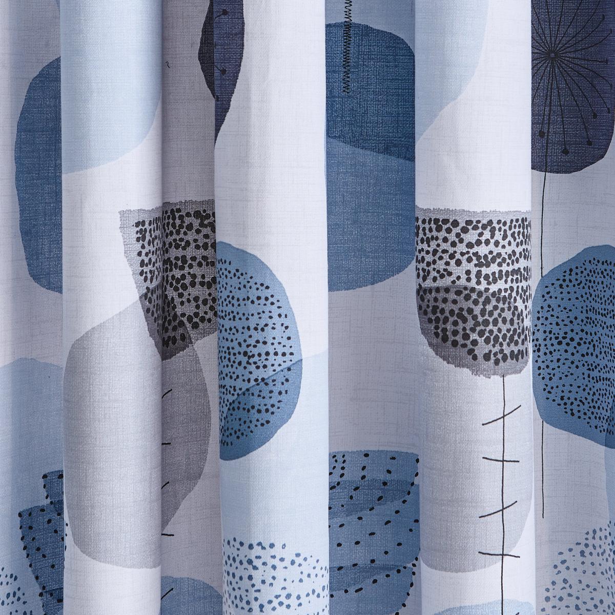Elements Dandelion Blue Eyelet Curtan Blue, Grey and White – image 4