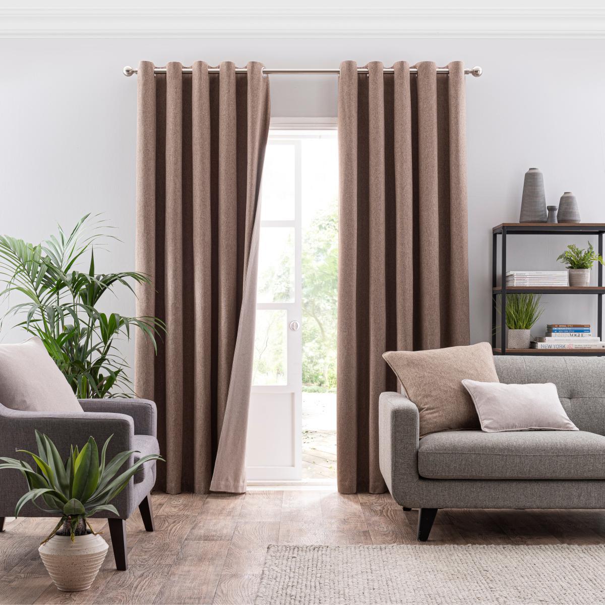 Luna Reversible Natural Eyelet Curtains Natural – image 2