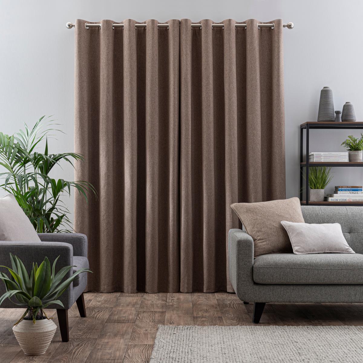 Luna Reversible Natural Eyelet Curtains Natural – image 3