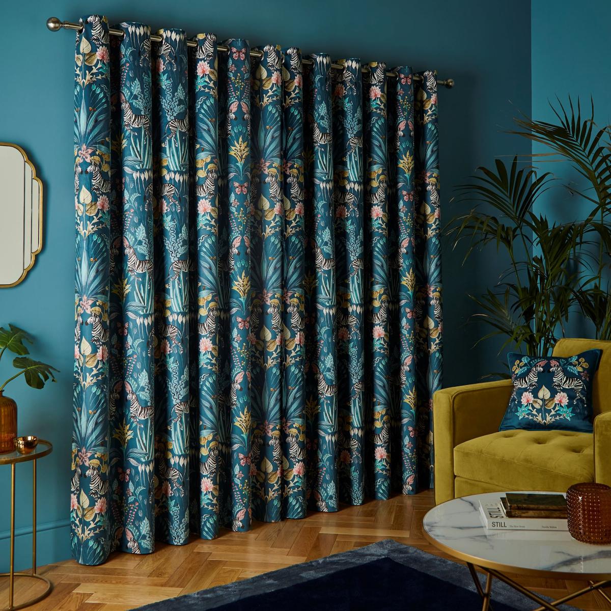 Utopia Teal Eyelet Curtains Teal (Green) – image 4