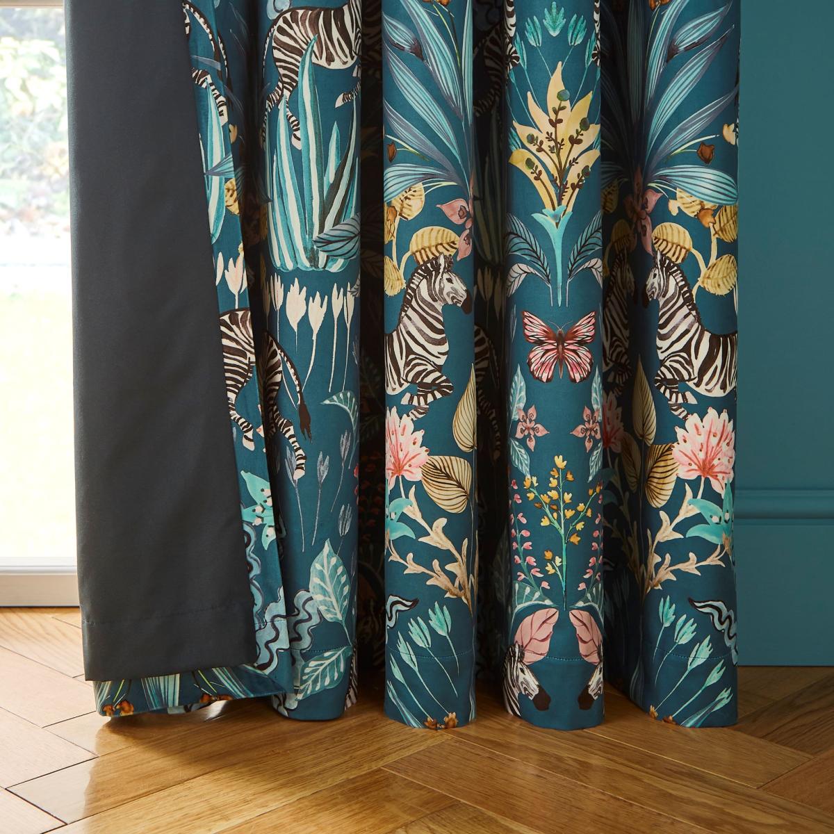 Utopia Teal Eyelet Curtains Teal (Green) – image 5