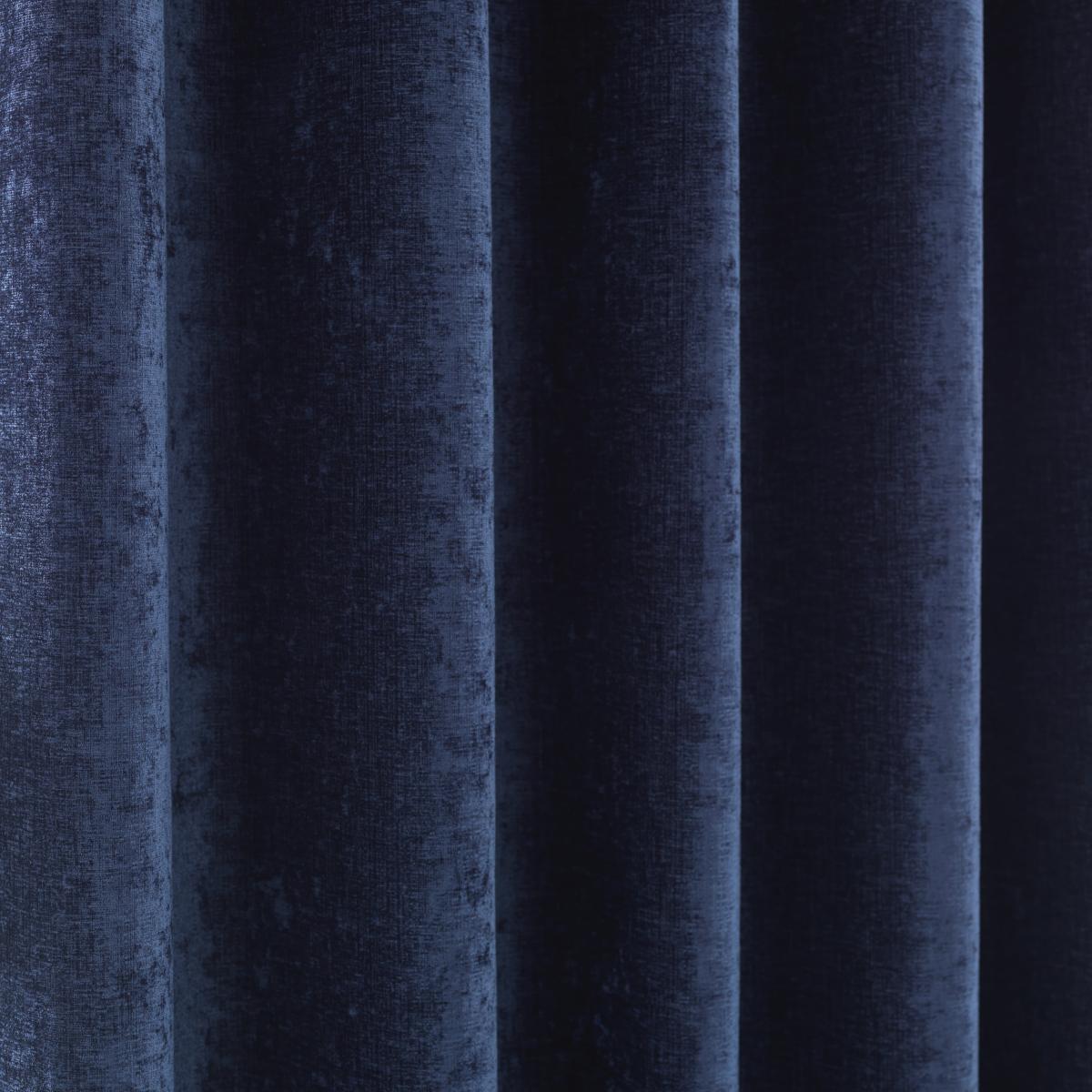 Chenille Navy Thermal Eyelet Door Curtain Navy Blue – image 2