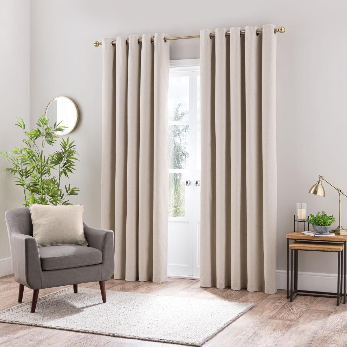 Ultra Luna Natural Eyelet Blackout Curtain Natural – image 2