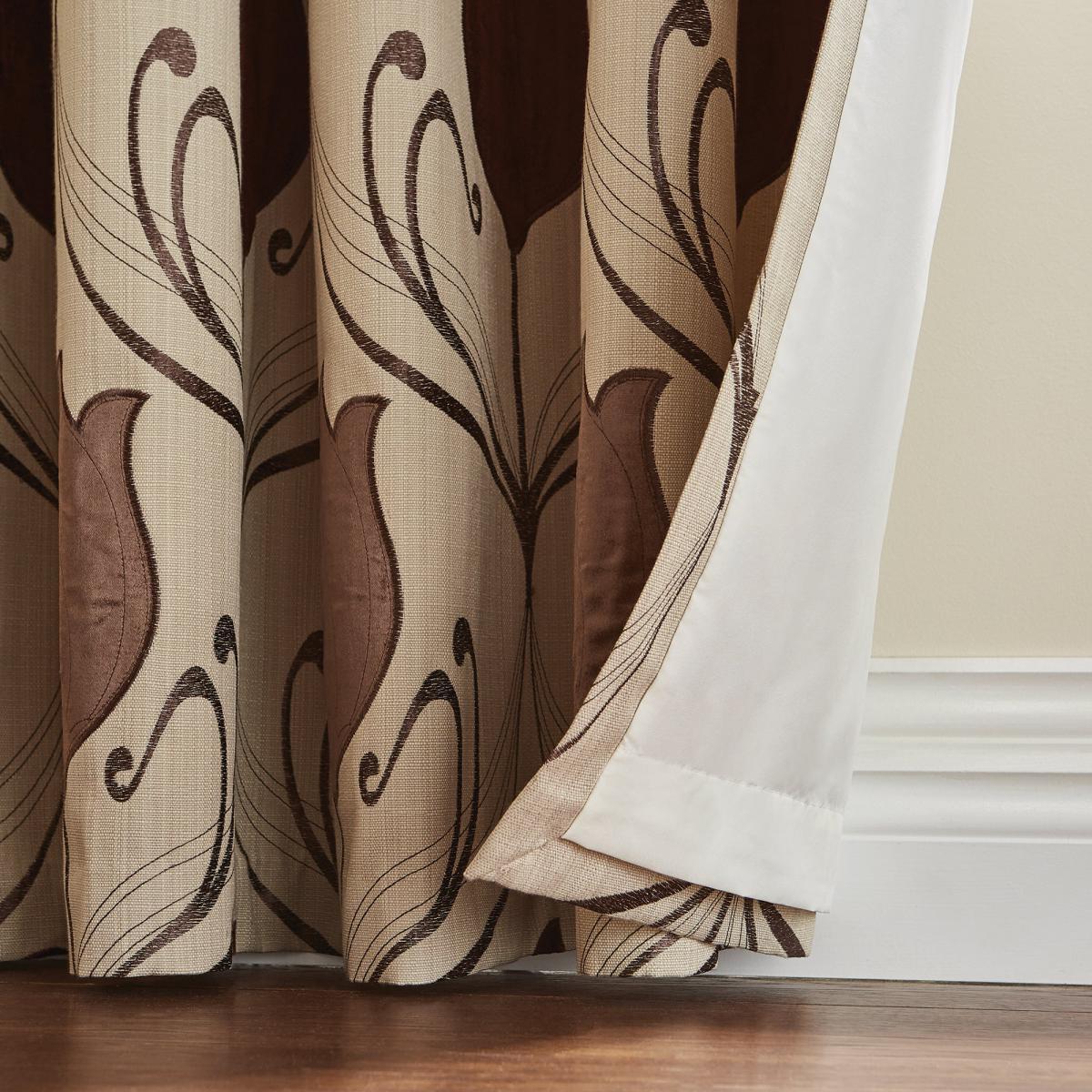 Lalique Wine Eyelet Curtains Red and Brown – image 4