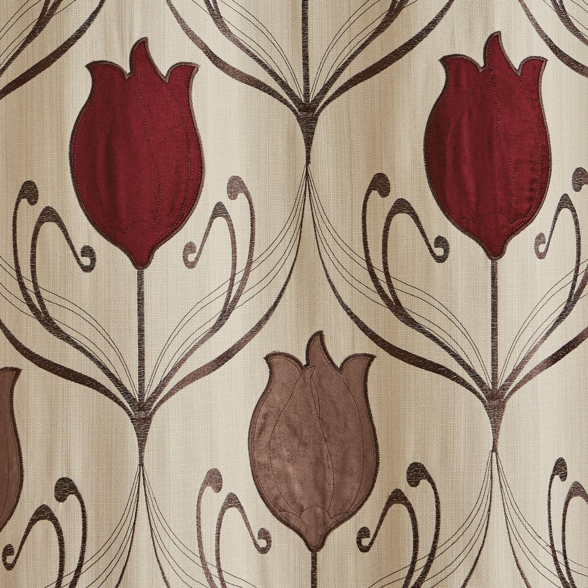 Lalique Wine Eyelet Curtains Red and Brown – image 5