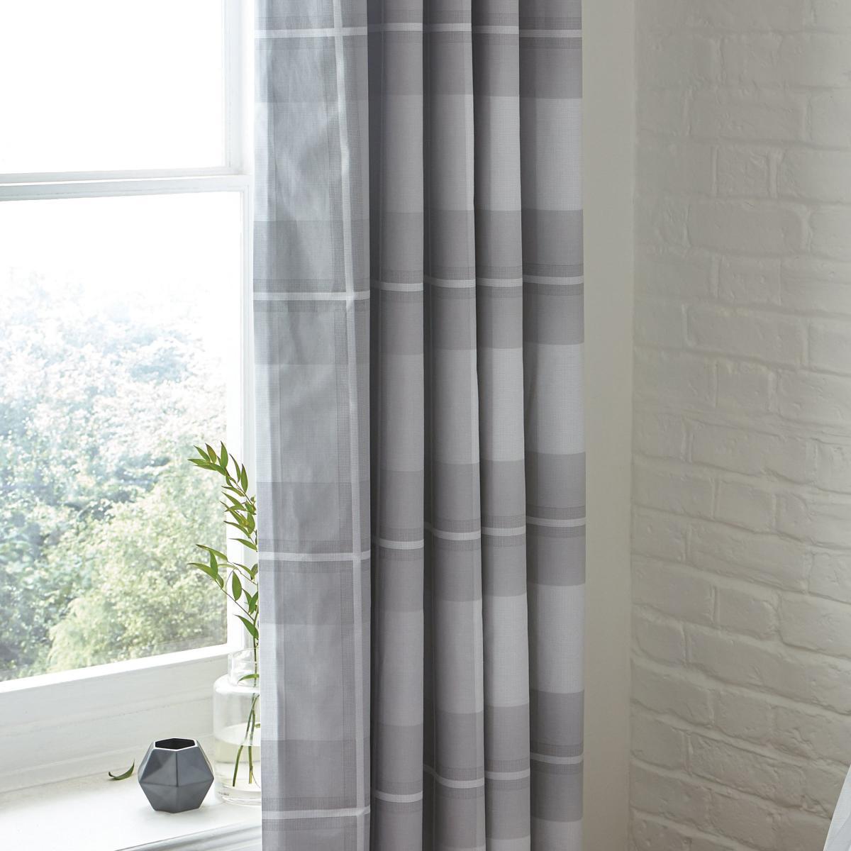 Colby Grey Blackout Eyelet Curtains Grey – image 2
