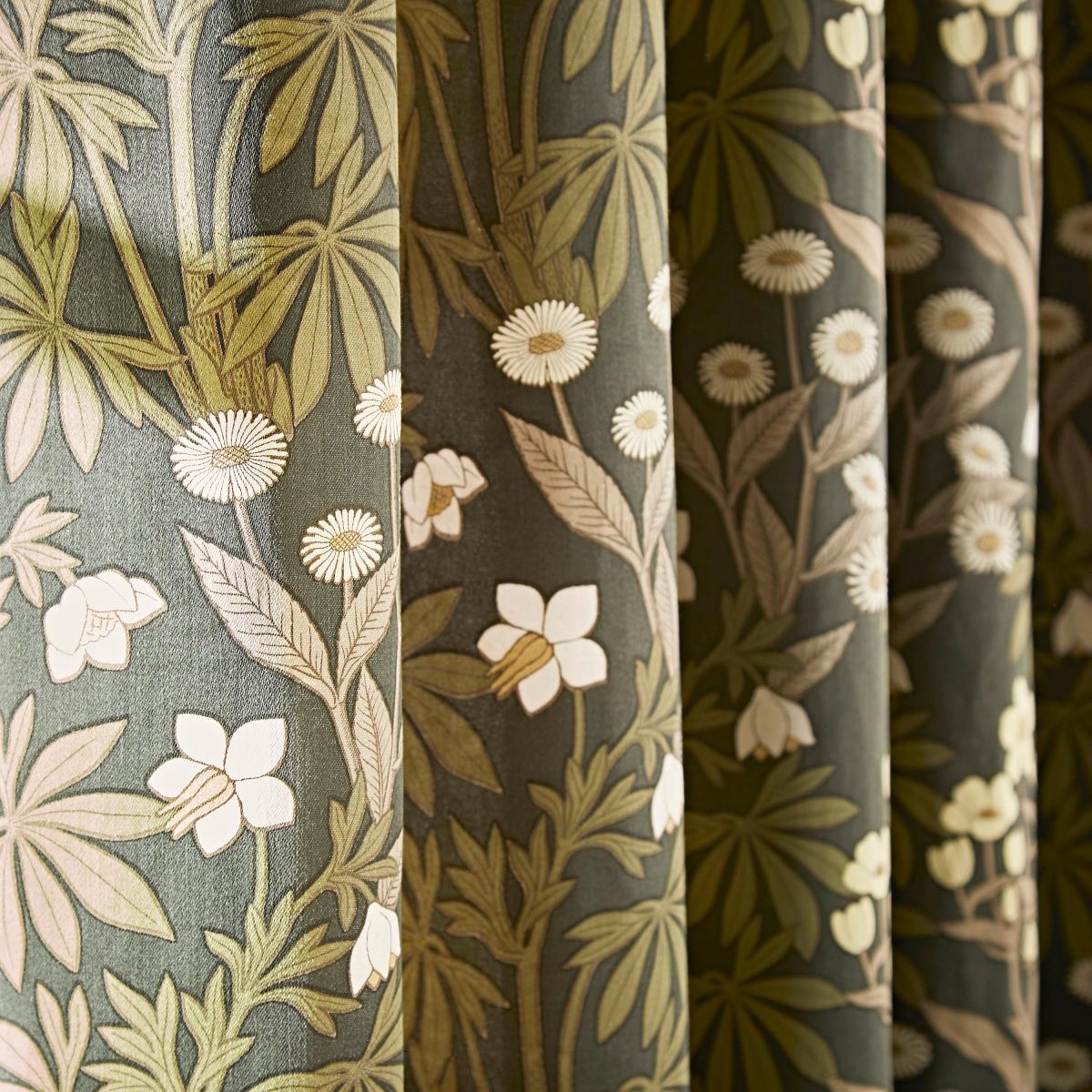 Meadow Floral Natural Eyelet Curtains Green/Yellow – image 3