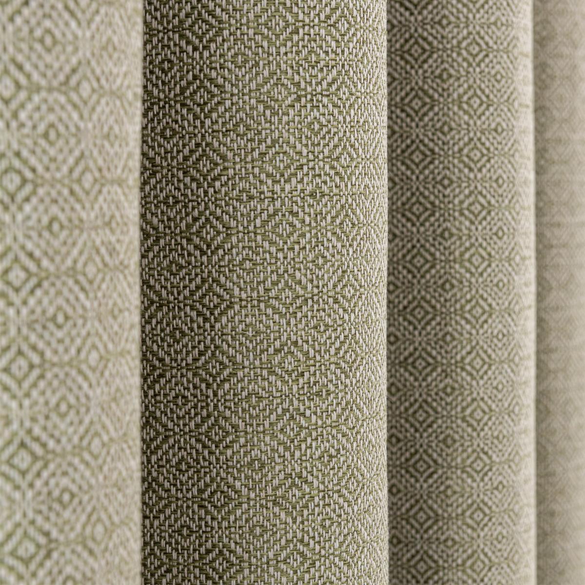Diamond Recycled Olive Eyelet Curtains Olive – image 3