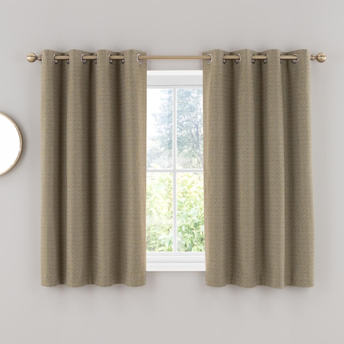 Diamond Recycled Olive Eyelet Curtains Olive – image 6
