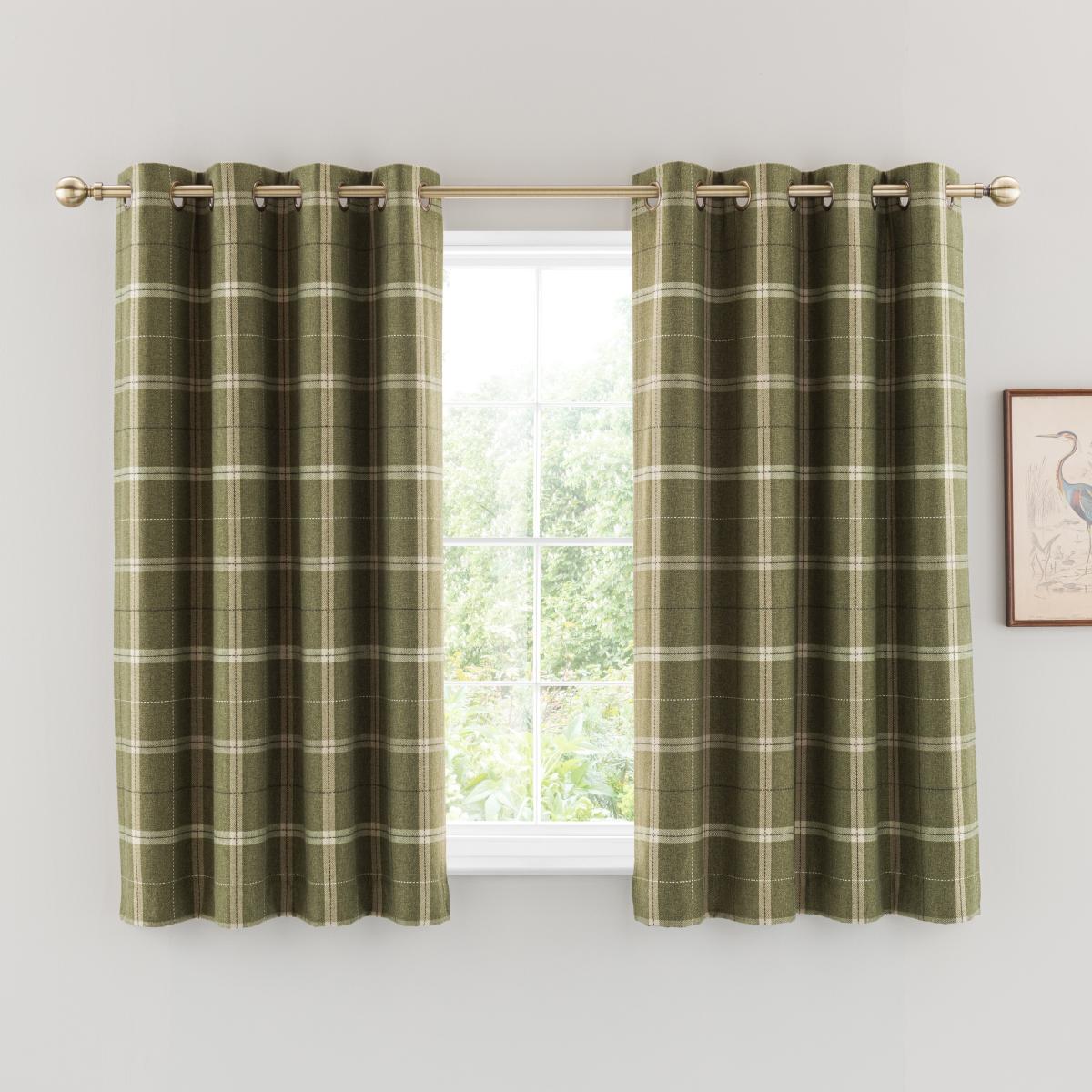 Huntly Eyelet Curtains Olive Green – image 5