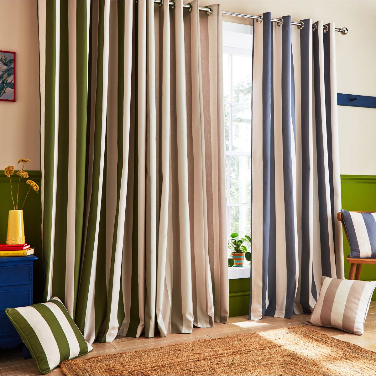 Pride & Joy Striped Eyelet Curtains Natural – image 4