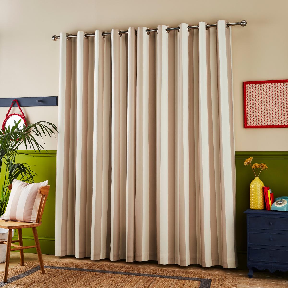 Pride & Joy Striped Eyelet Curtains Natural – image 5