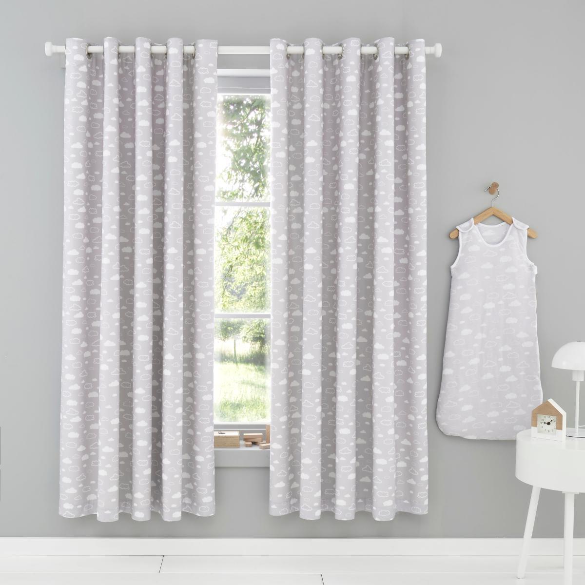 Cloud Grey Eyelet Curtains Grey – image 2