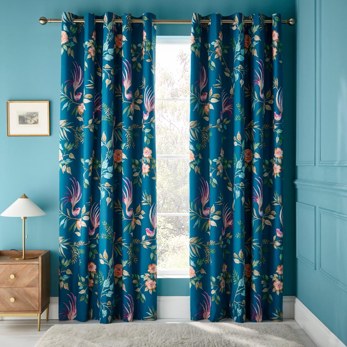 Neva Birds Blackout Eyelet Curtain Teal (Blue) – image 2