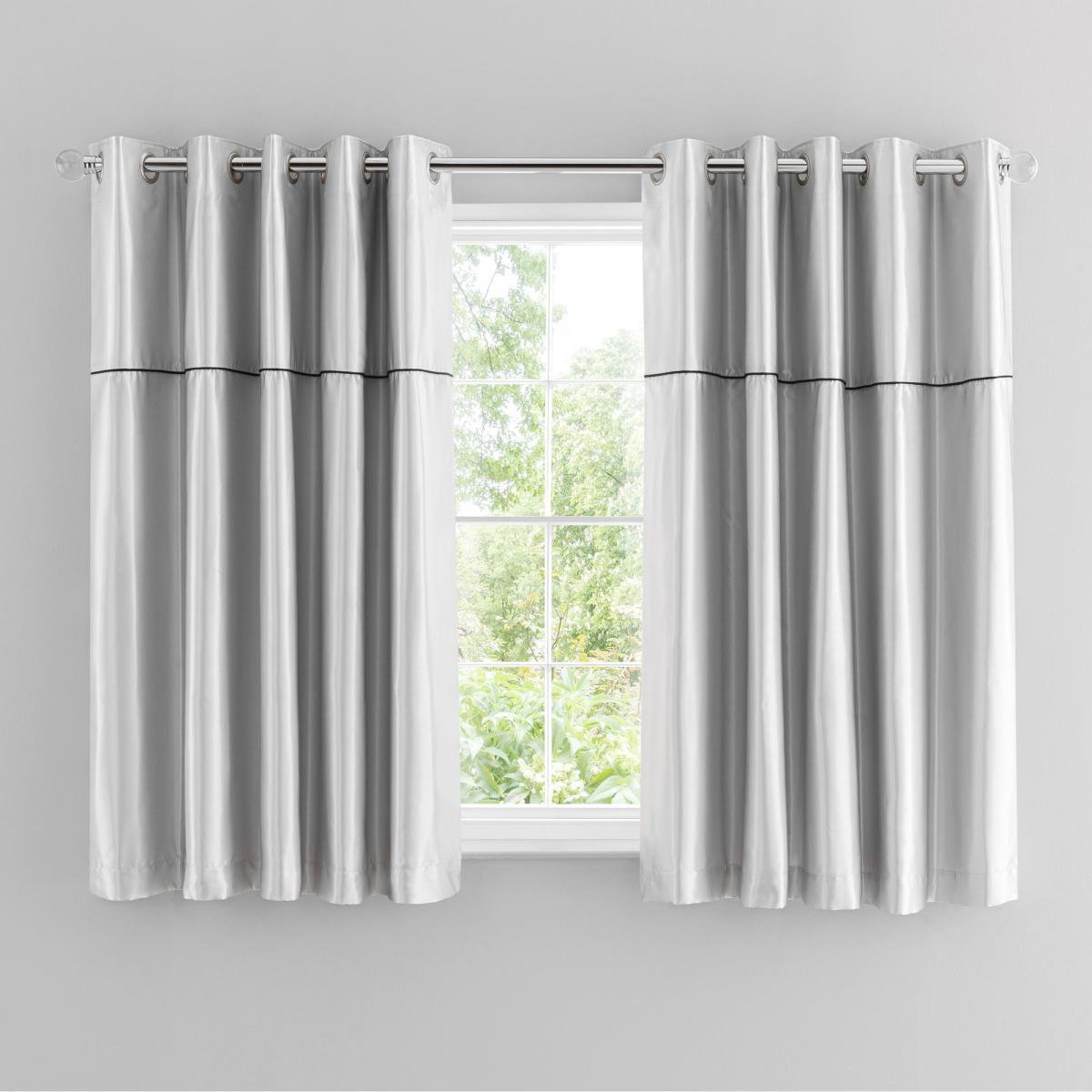 Kris Silver Blackout Eyelet Curtains Silver – image 2