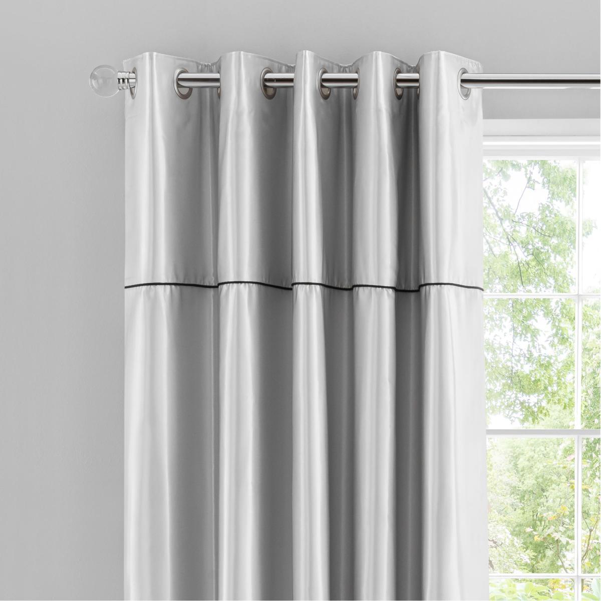 Kris Silver Blackout Eyelet Curtains Silver – image 4