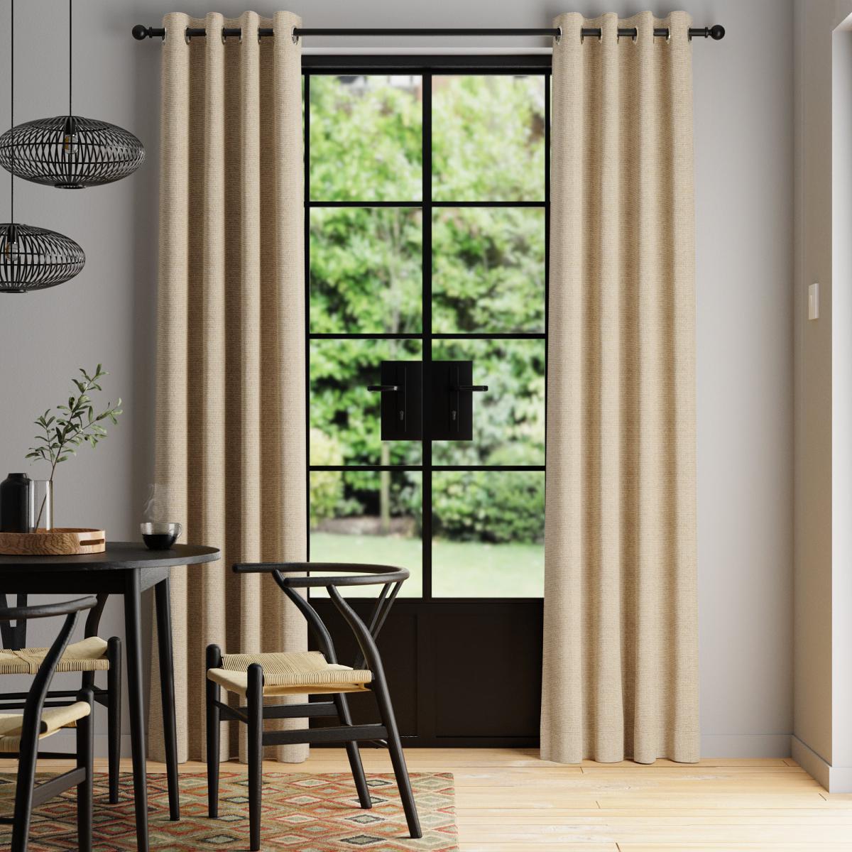 Eliza White Linen Thermal Eyelet Curtains Linen – image 2