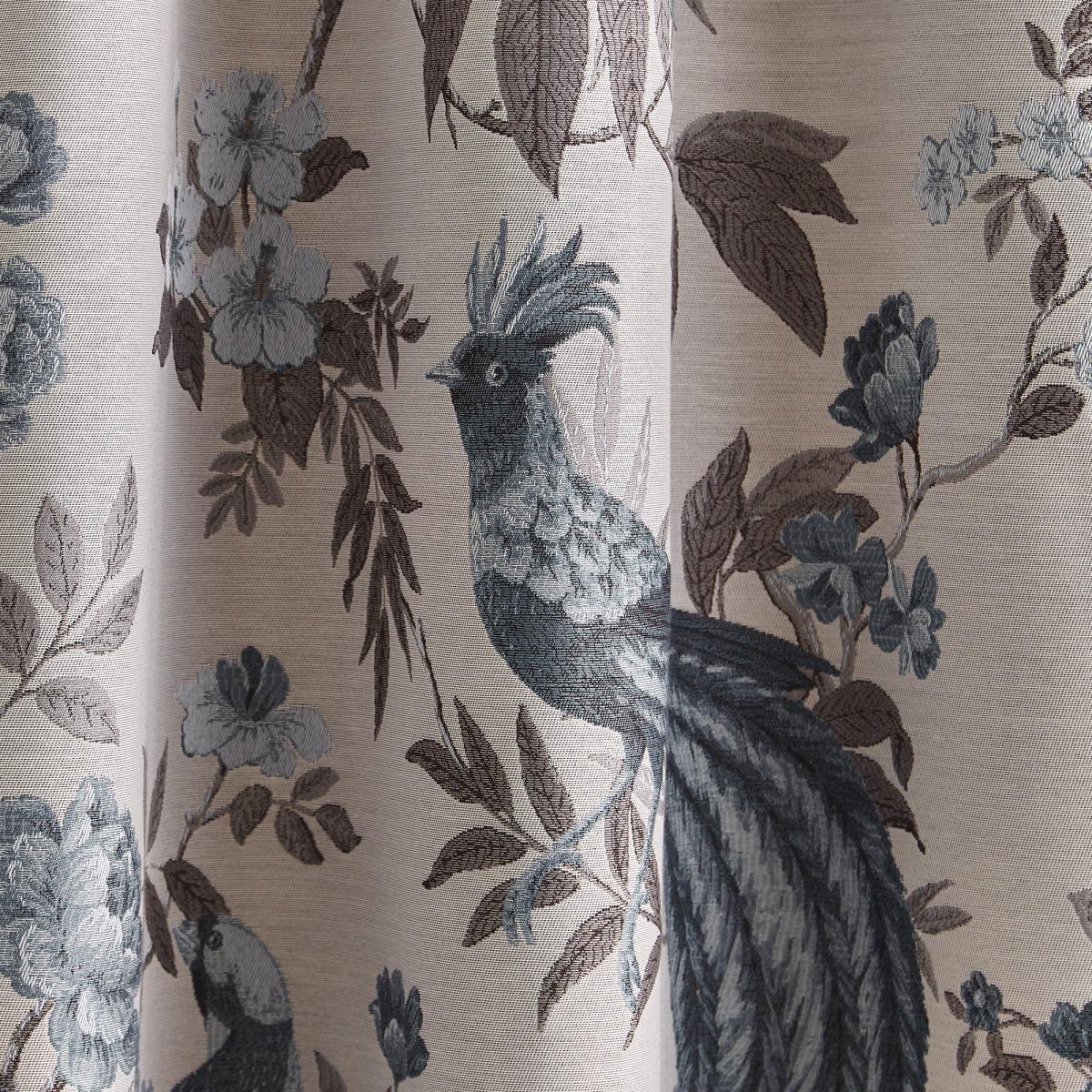 Palace Birds Jacquard Duck Egg Eyelet Curtains Beige and Blue – image 4