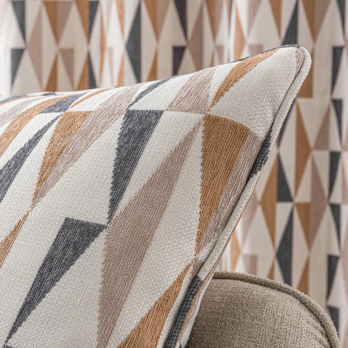 Elements Triangles Toffee Eyelet Curtains Brown, Violet and White – image 8