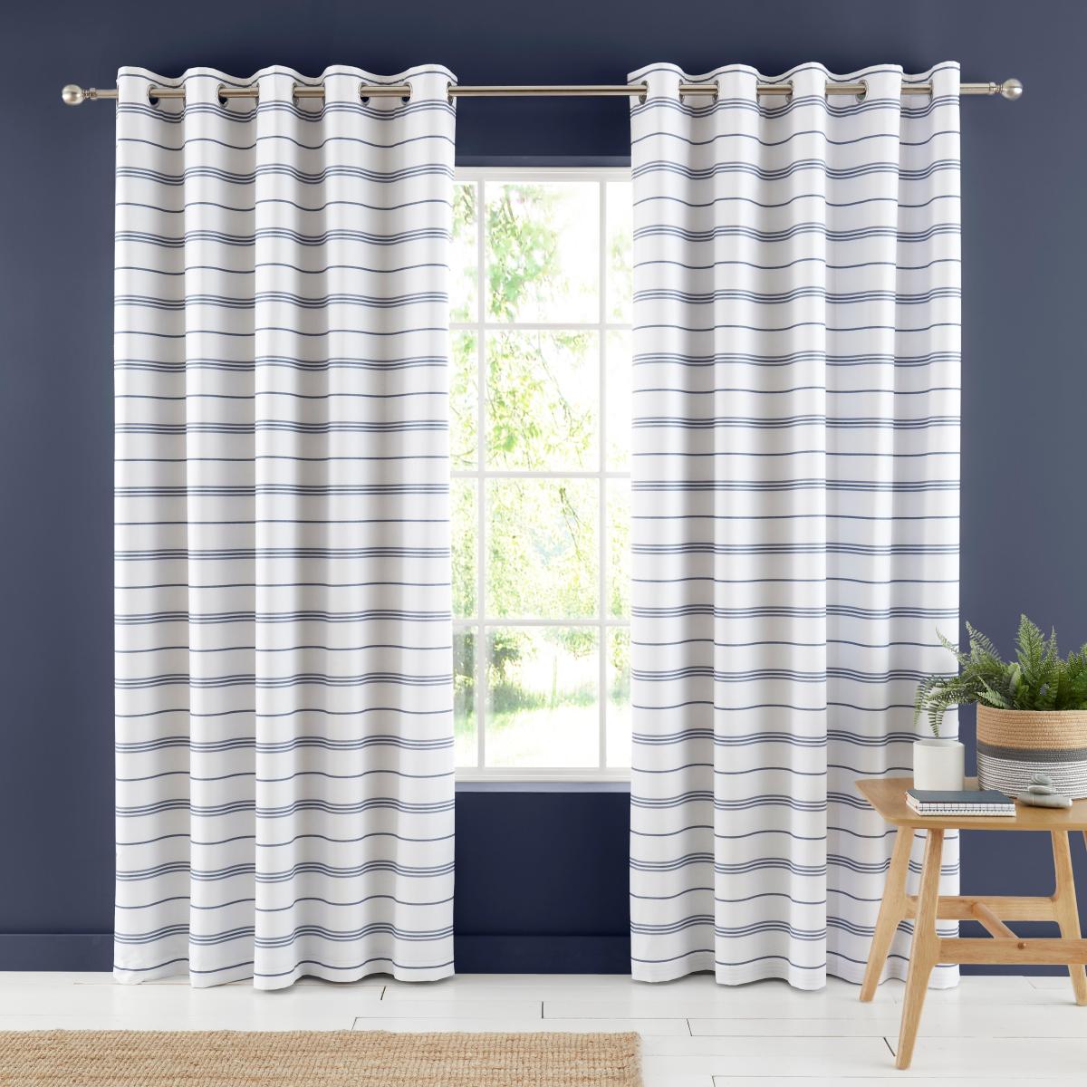 Falmouth Navy Blackout Eyelet Curtains Navy (Blue) – image 3