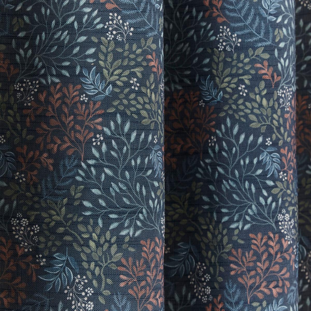 Woodland Tale Print Navy Thermal Eyelet Curtains Navy (Blue) – image 3