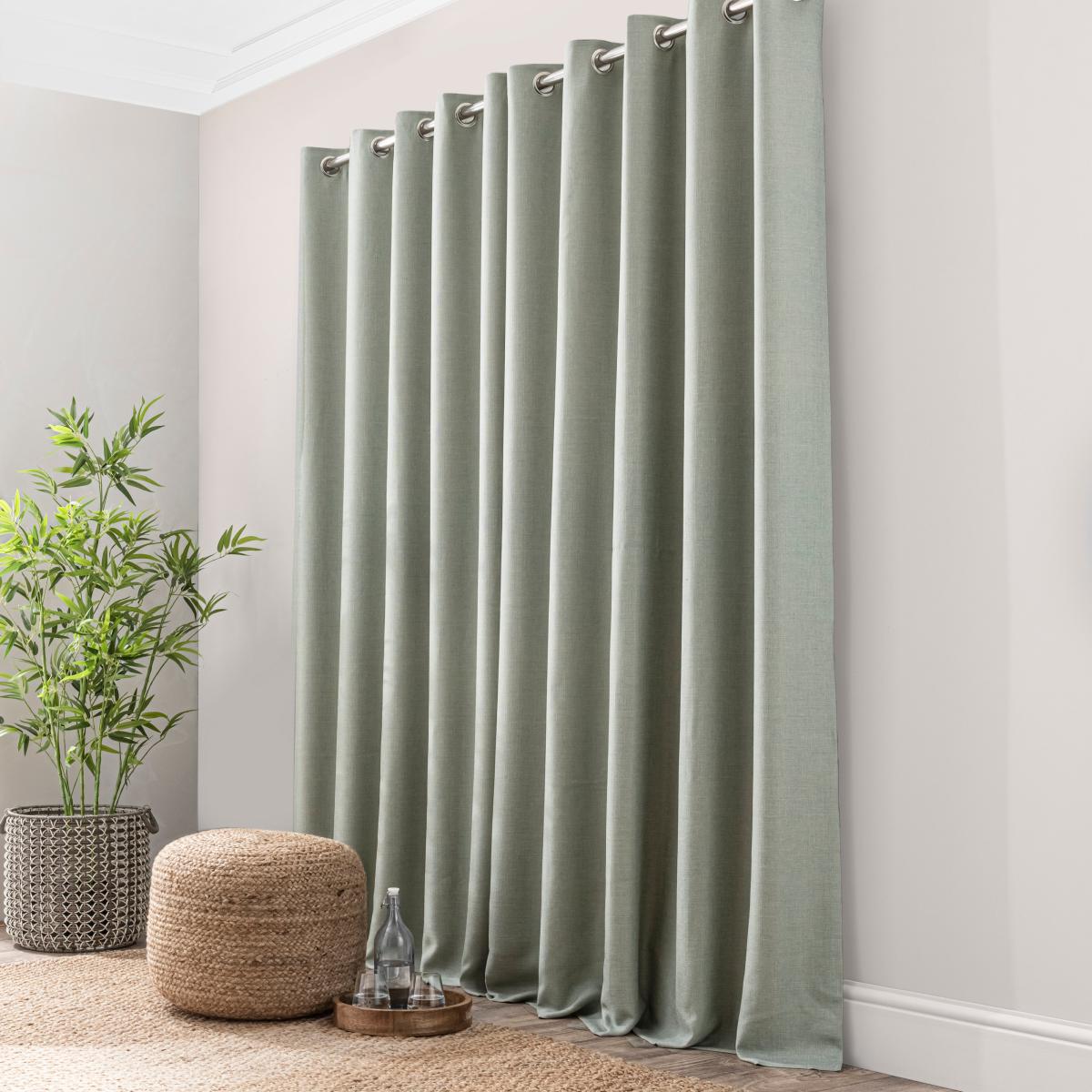 Paris Recycled Sage Eyelet Curtains Sage – image 3