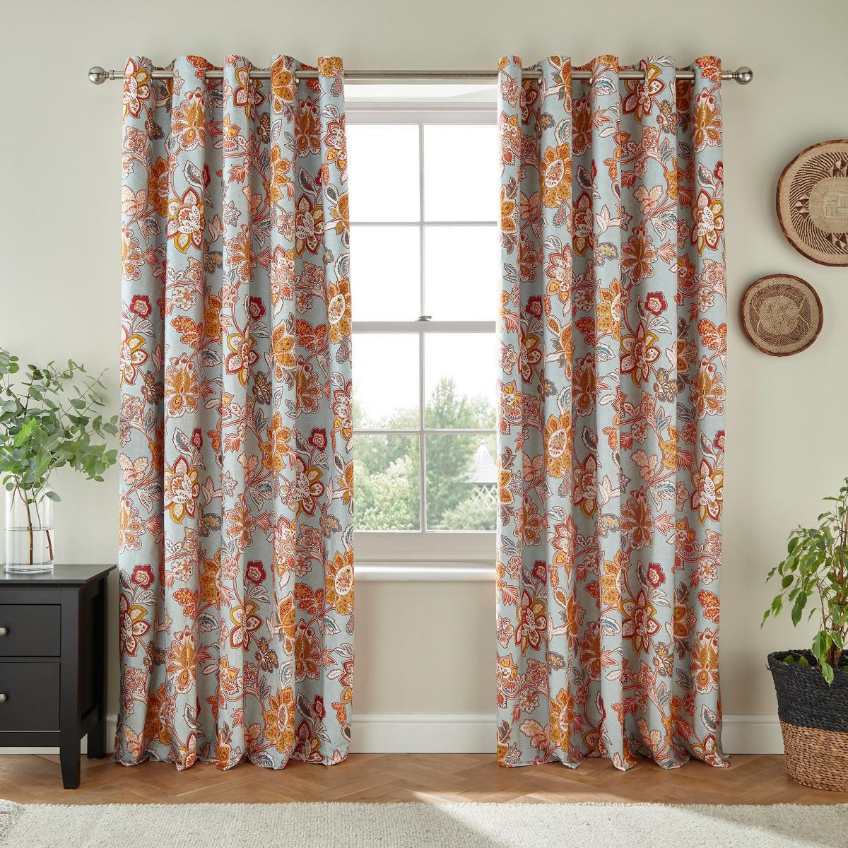 Dorma Samira 100% Cotton Eyelet Curtains Teal (Blue) – image 2