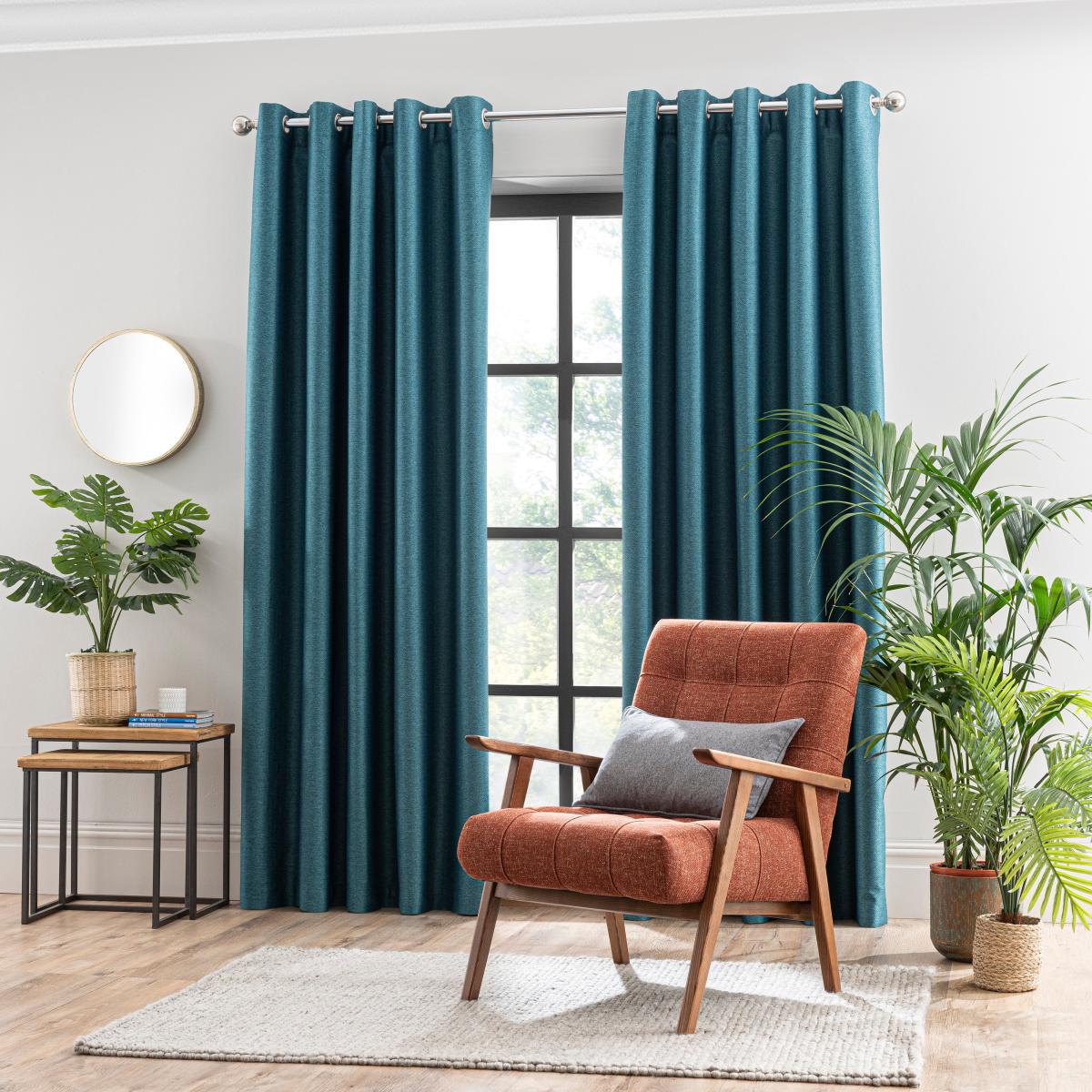 Metropolitan Peacock Eyelet Blackout Curtains Peacock – image 2