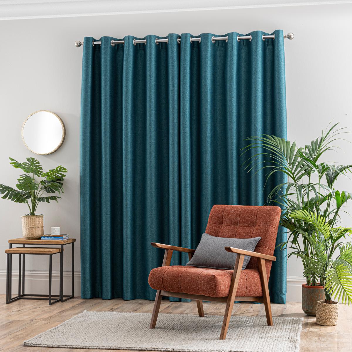 Metropolitan Peacock Eyelet Blackout Curtains Peacock – image 3