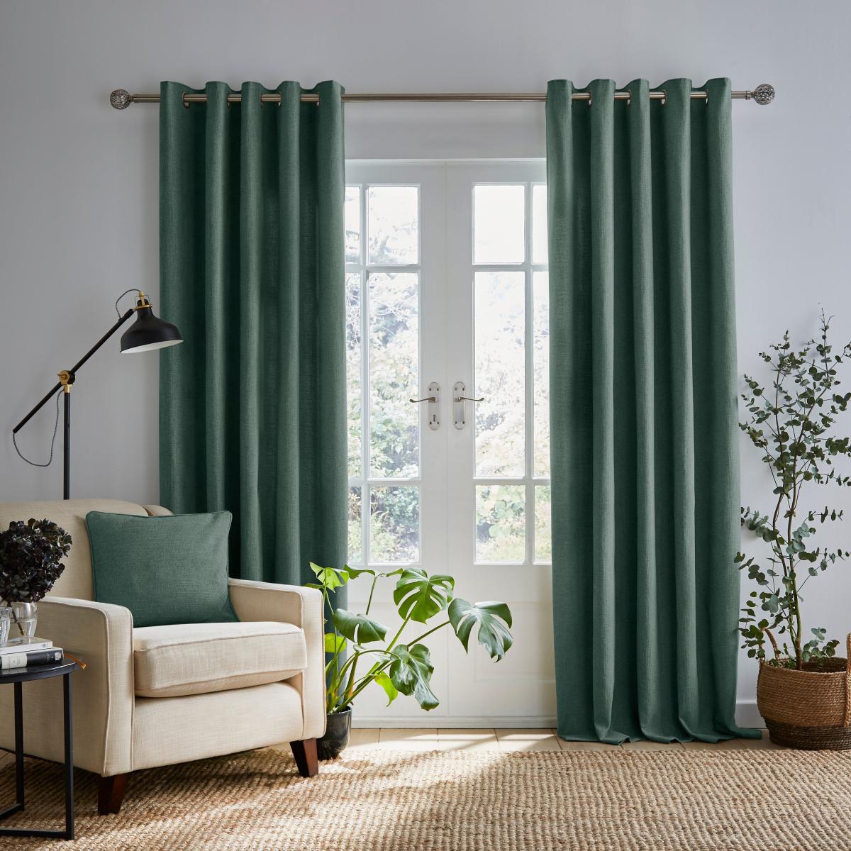 Wynter Thermal Eyelet Curtains Forest Green Green – image 2