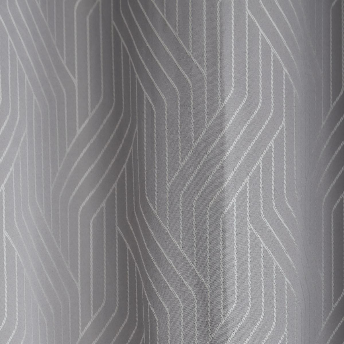 Catherine Lansfield Linear Geo Silver Eyelet Curtains Silver – image 3