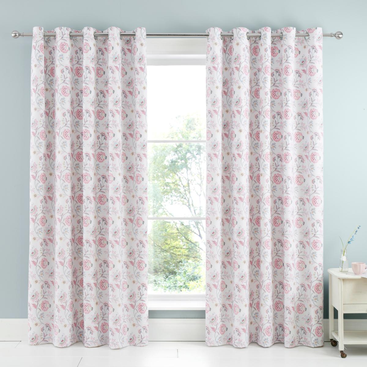 Darton Blackout Eyelet Curtains Pink – image 3