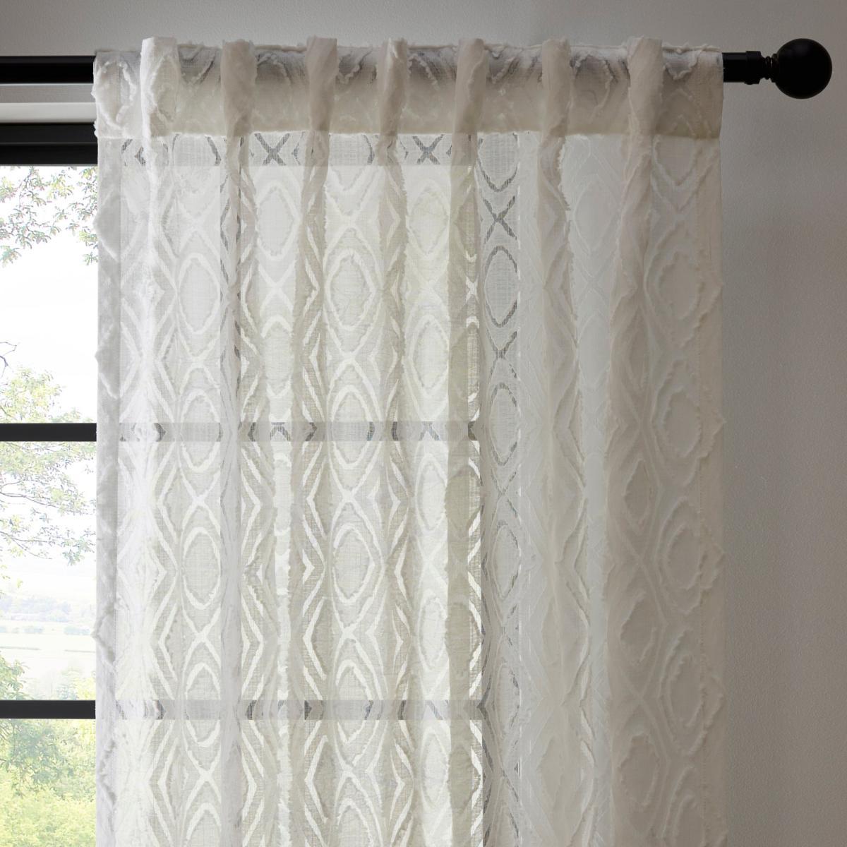 Tufted Diamond Slot Top White Voile White – image 2