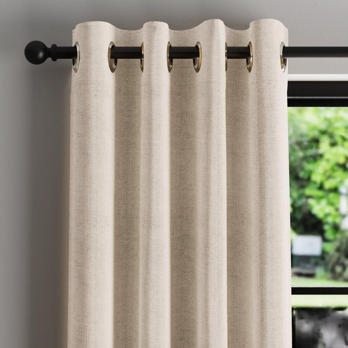 Dawson White Linen Thermal Door Curtain Linen – image 2
