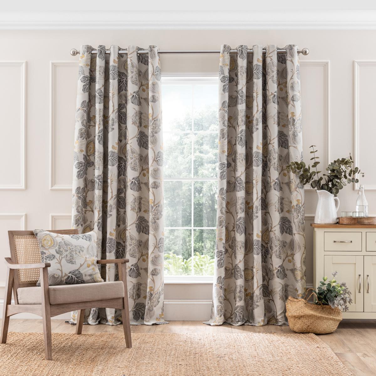 Chianti Jacobean Ochre Eyelet Curtains Ochre – image 2