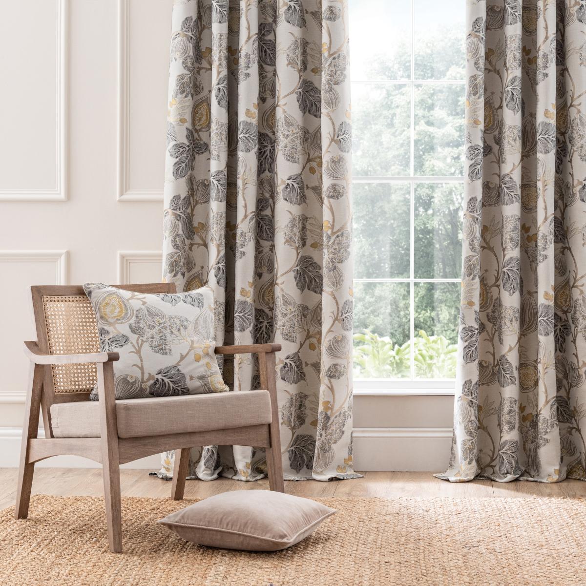 Chianti Jacobean Ochre Eyelet Curtains Ochre – image 4