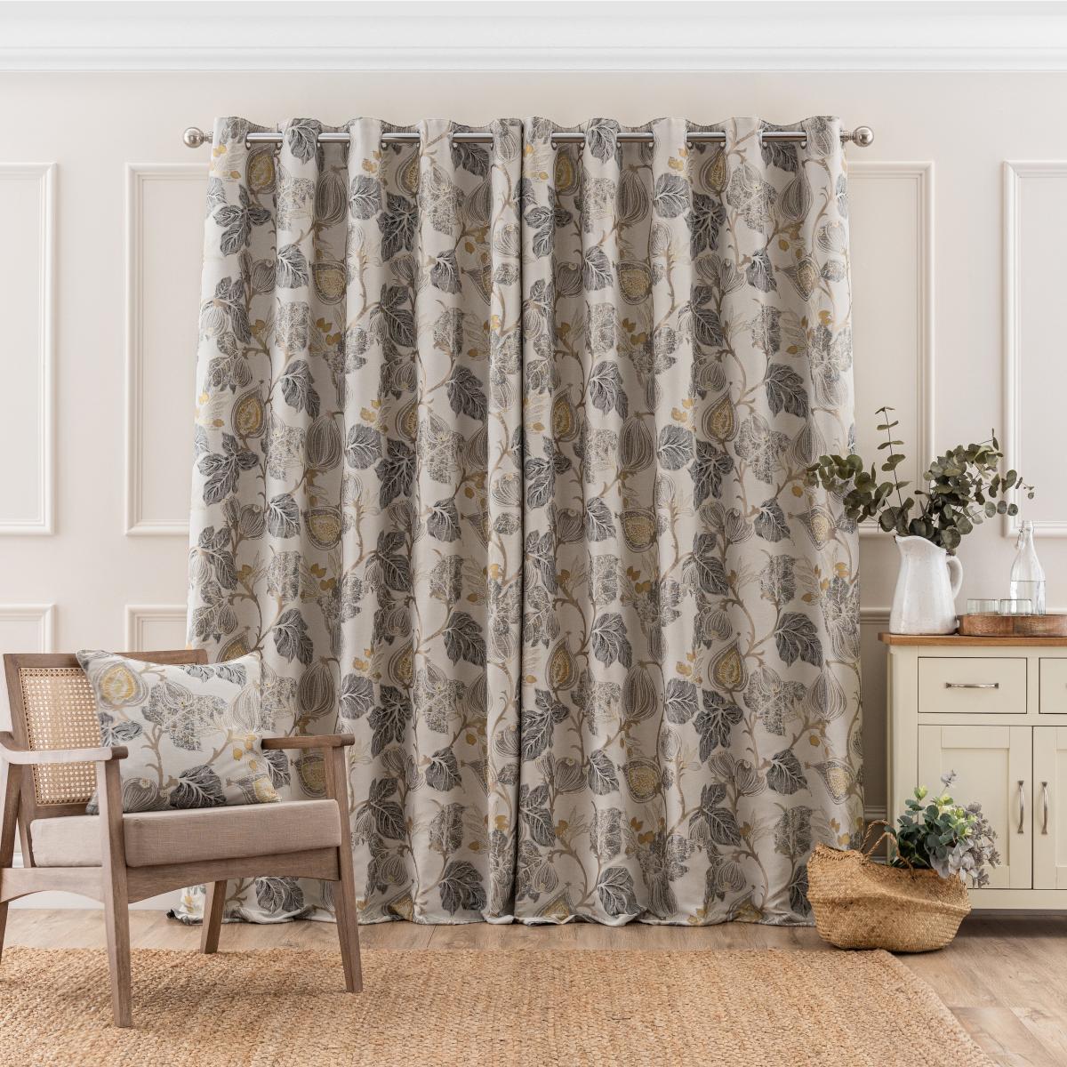 Chianti Jacobean Ochre Eyelet Curtains Ochre – image 5