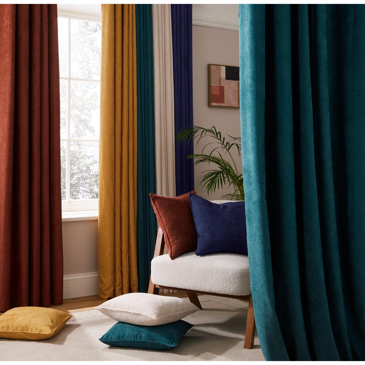 Elements Cord Peacock Eyelet Curtains Peacock – image 4