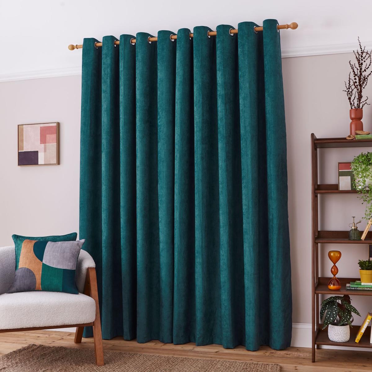 Elements Cord Peacock Eyelet Curtains Peacock – image 5