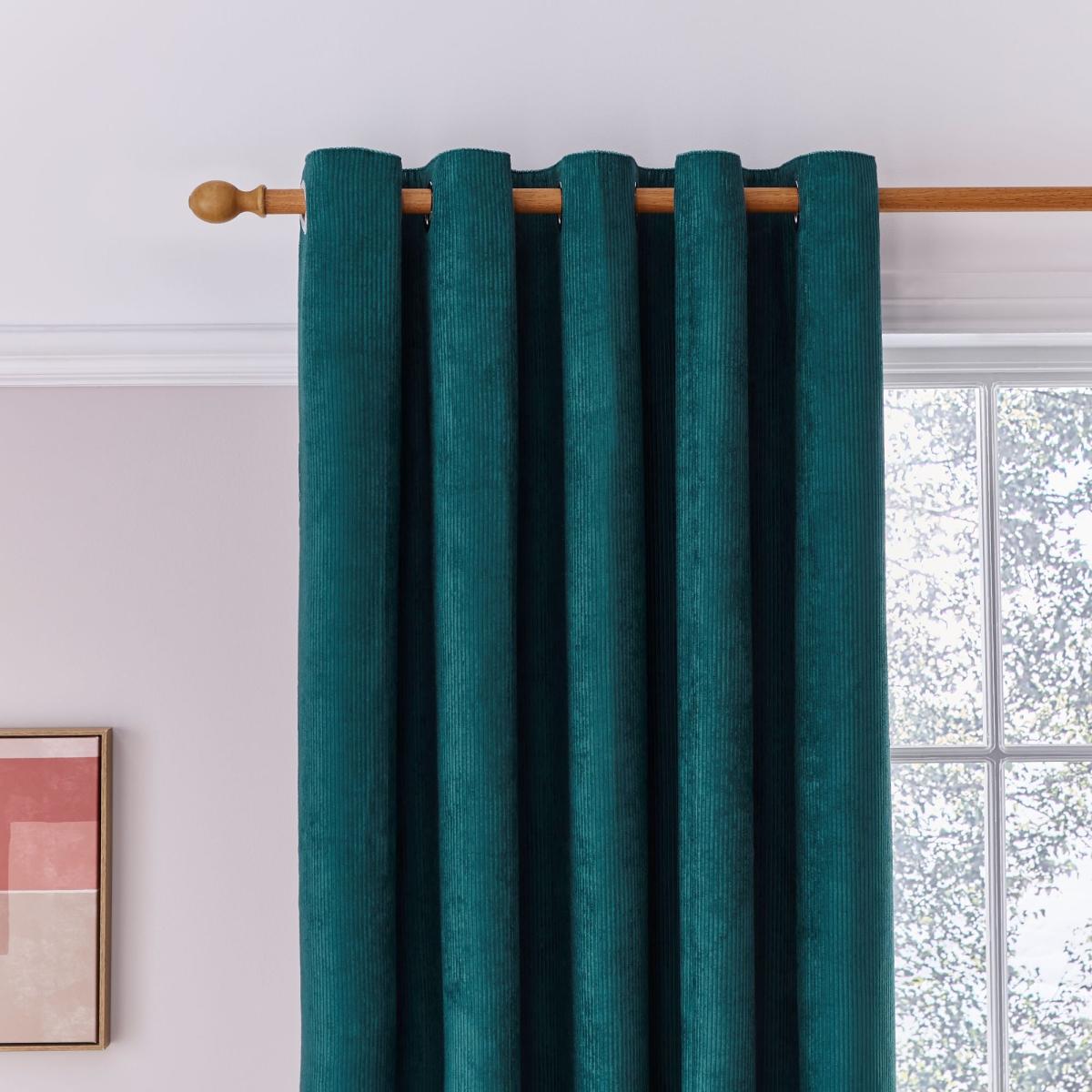 Elements Cord Peacock Eyelet Curtains Peacock – image 1