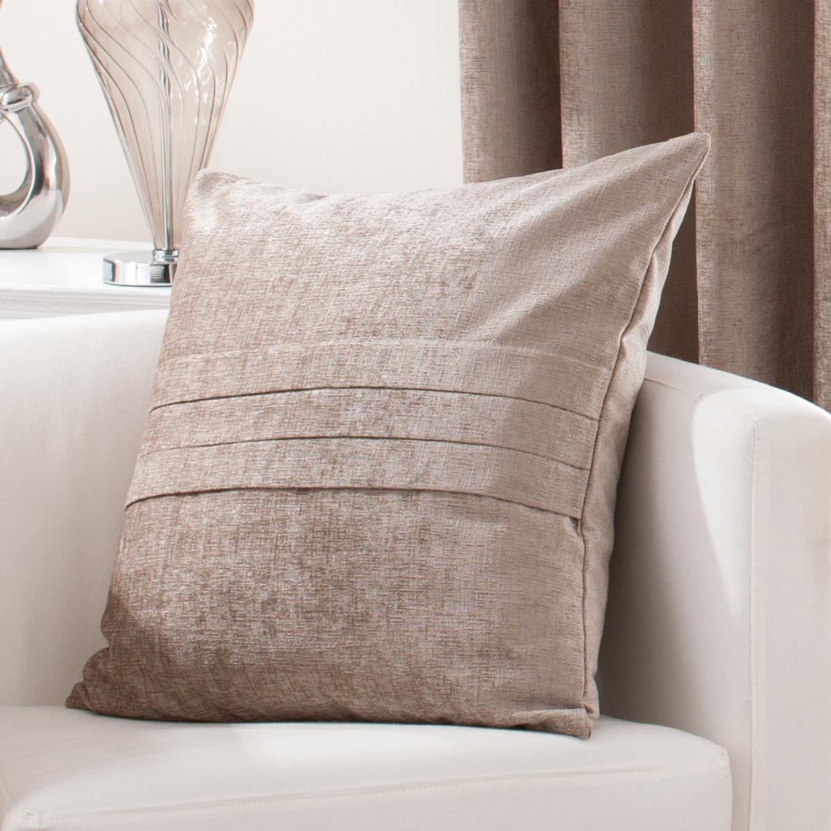 Chenille Taupe Eyelet Curtains Brown – image 6