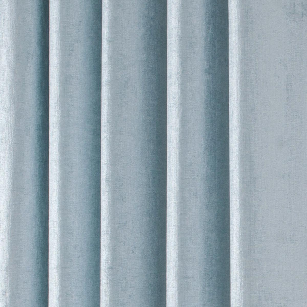 Chenille Duck-Egg Eyelet Curtains Blue – image 3