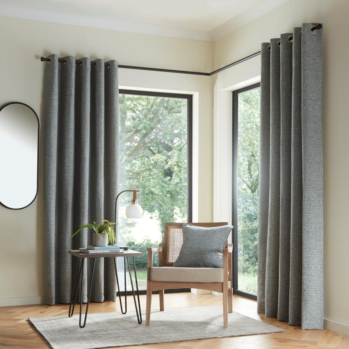 Murano Blue Eyelet Curtains Blue – image 2