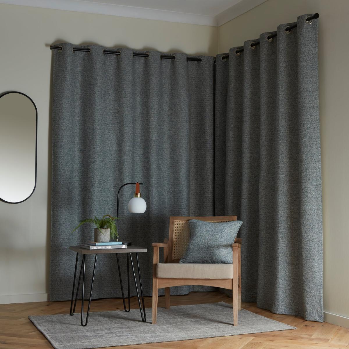 Murano Blue Eyelet Curtains Blue – image 4
