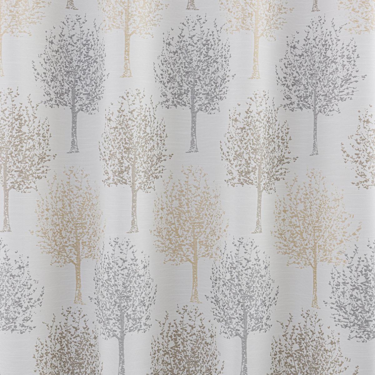 Jacquard Trees Dove Grey Eyelet Curtains Grey and Brown – image 5