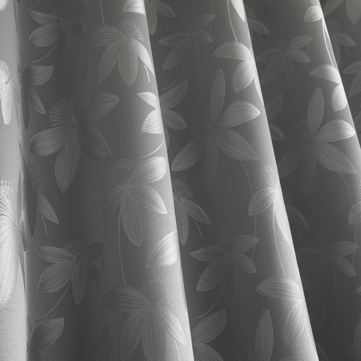 Curtina Romolo Embroidered Silver Eyelet Curtains Silver – image 3