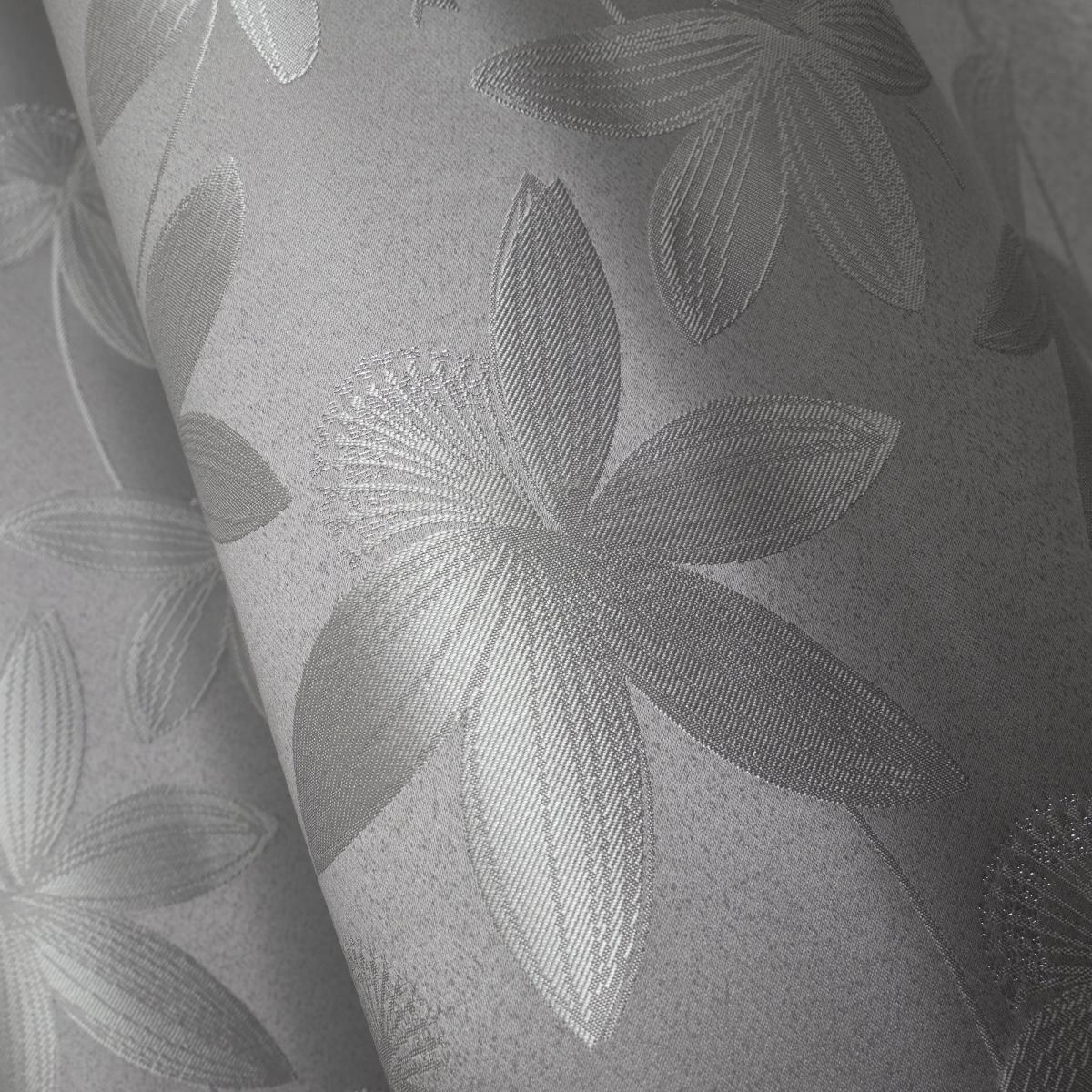 Curtina Romolo Embroidered Silver Eyelet Curtains Silver – image 4