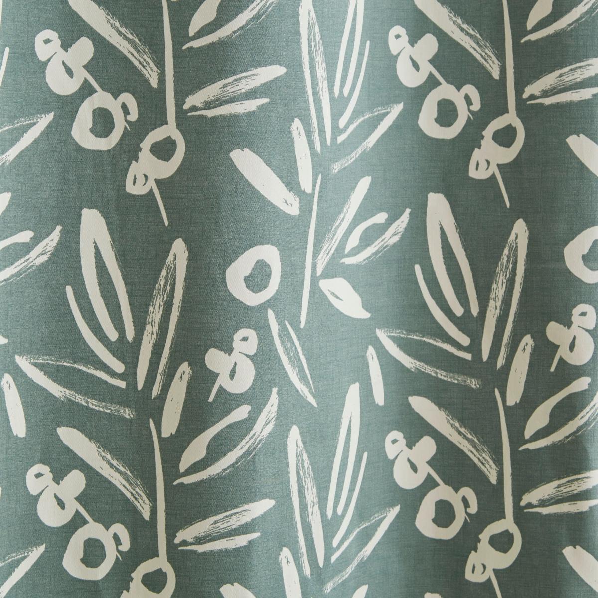 Olive Eyelet Curtains Green/White – image 3