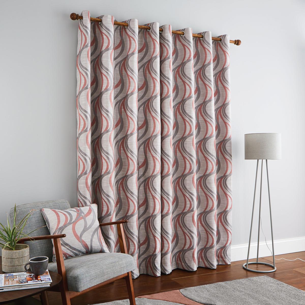 Mirage Rose Eyelet Curtains Pink and Grey – image 4